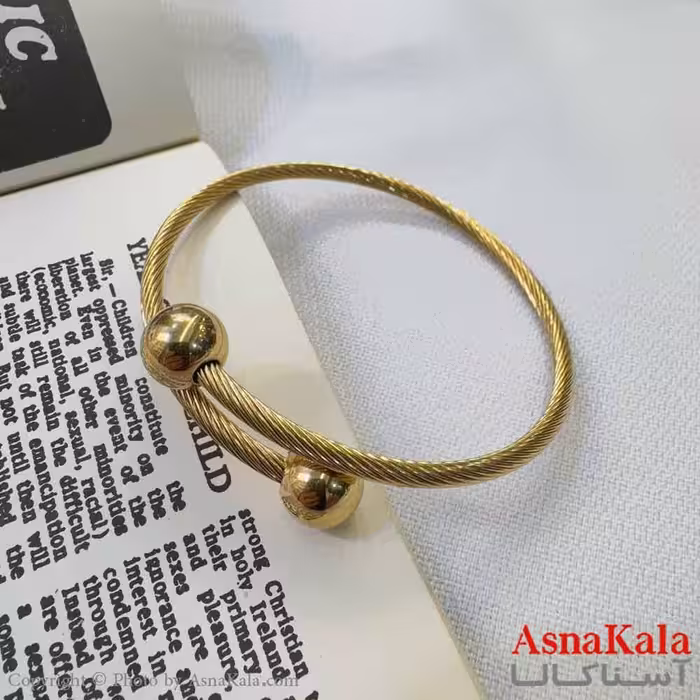 بنگل اسپرت استیل 316 مدل توپی طلایی کد DSB18605W