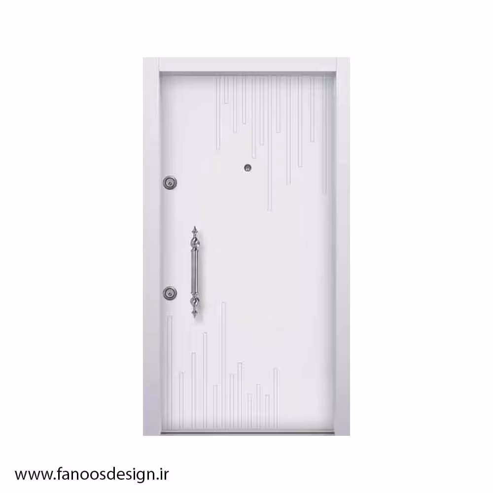 درب ضد سرقت سفید با روکش چوب طرح جدید کد 1328