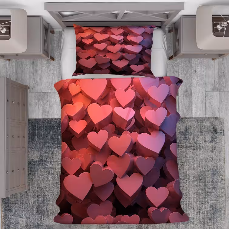 روتختی اتاق کودک طرح قلب های قرمز PK-4617