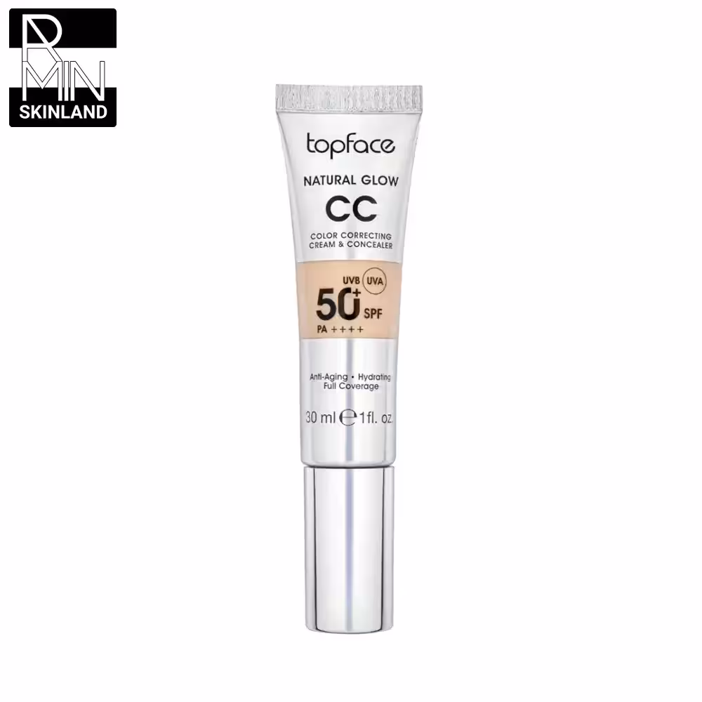 سی‌ سی کرم تاپ فیس SPF 50 مدل نچرال گلو حجم 30ml