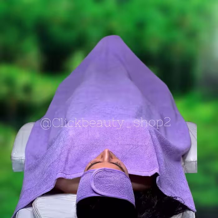 ست حوله هدبند پاکسازی بنفش