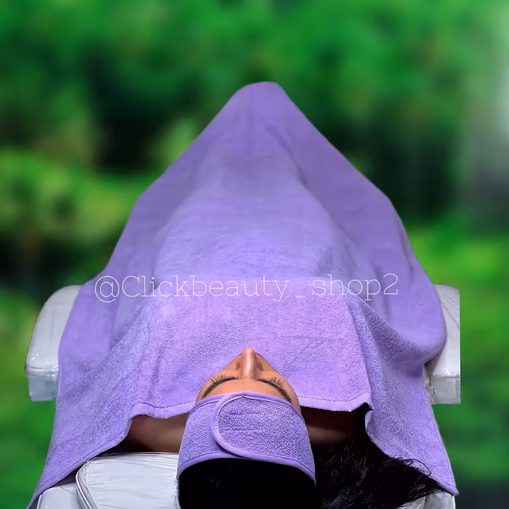 ست حوله هدبند پاکسازی بنفش