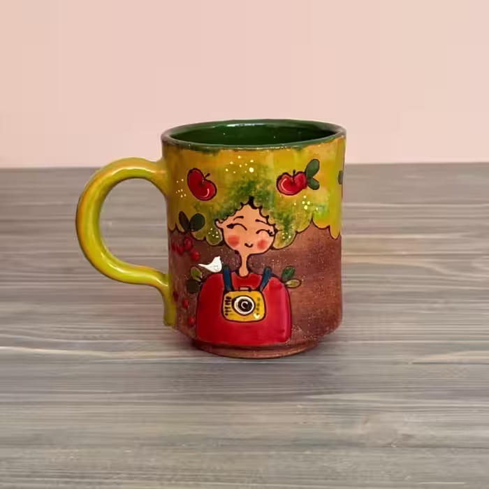 ماگ رنگین گلس طرح چهار