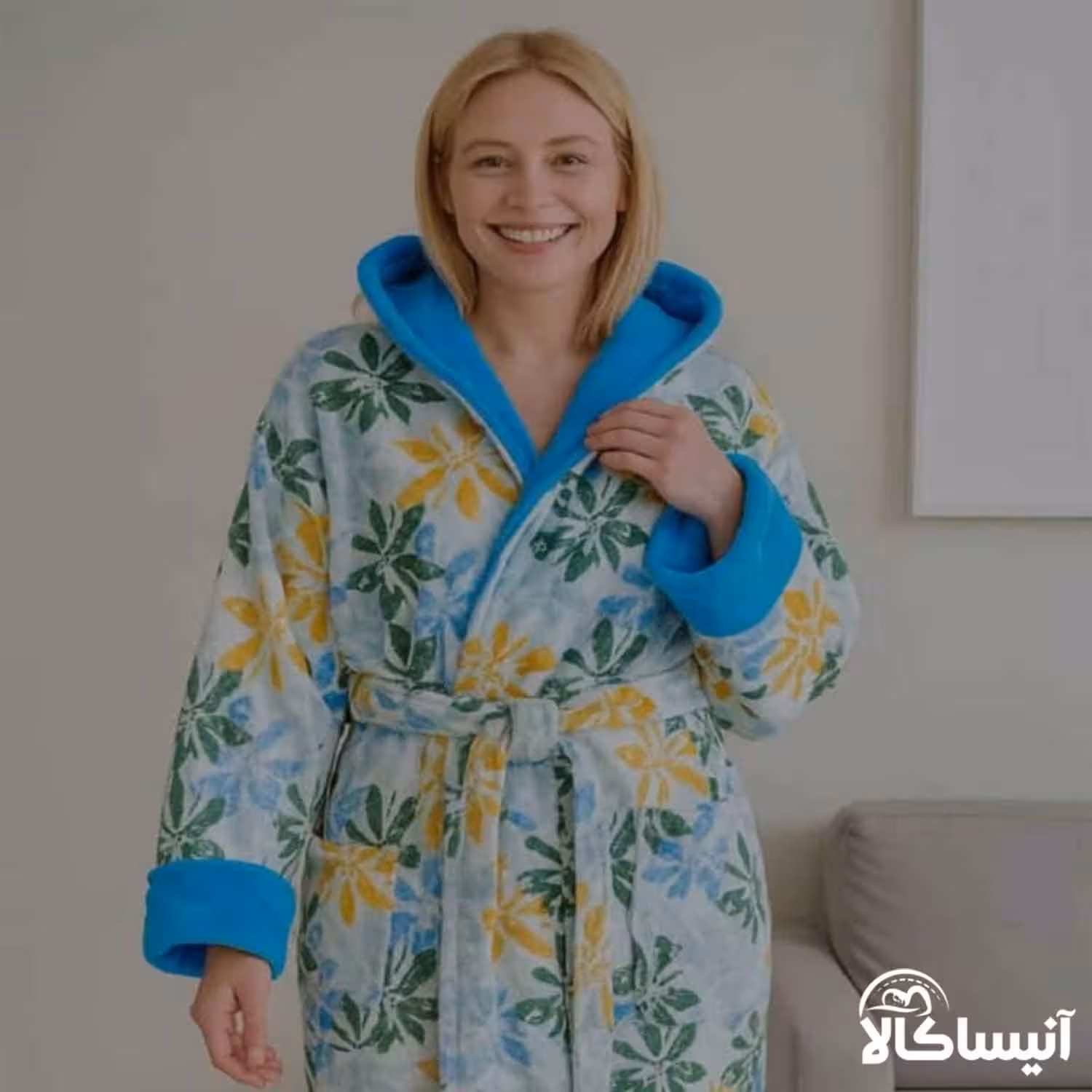 حوله پالتویی برق لامع مدل چاپی 115