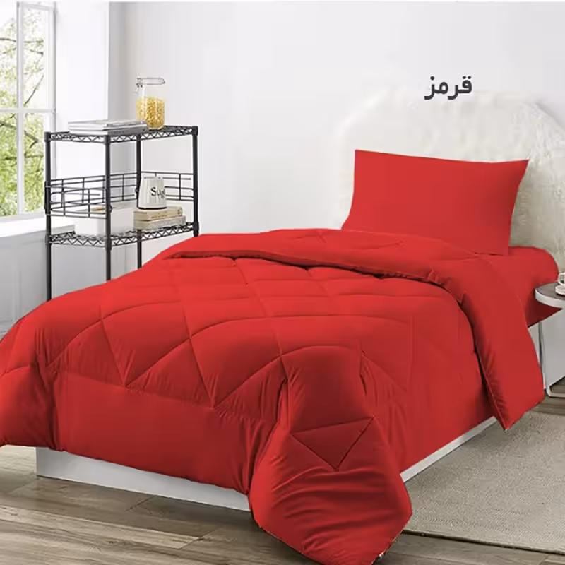 سرویس روتختی چیداری مدل تک رنگ یک نفره سه تکه رنگ قرمز عرض 90