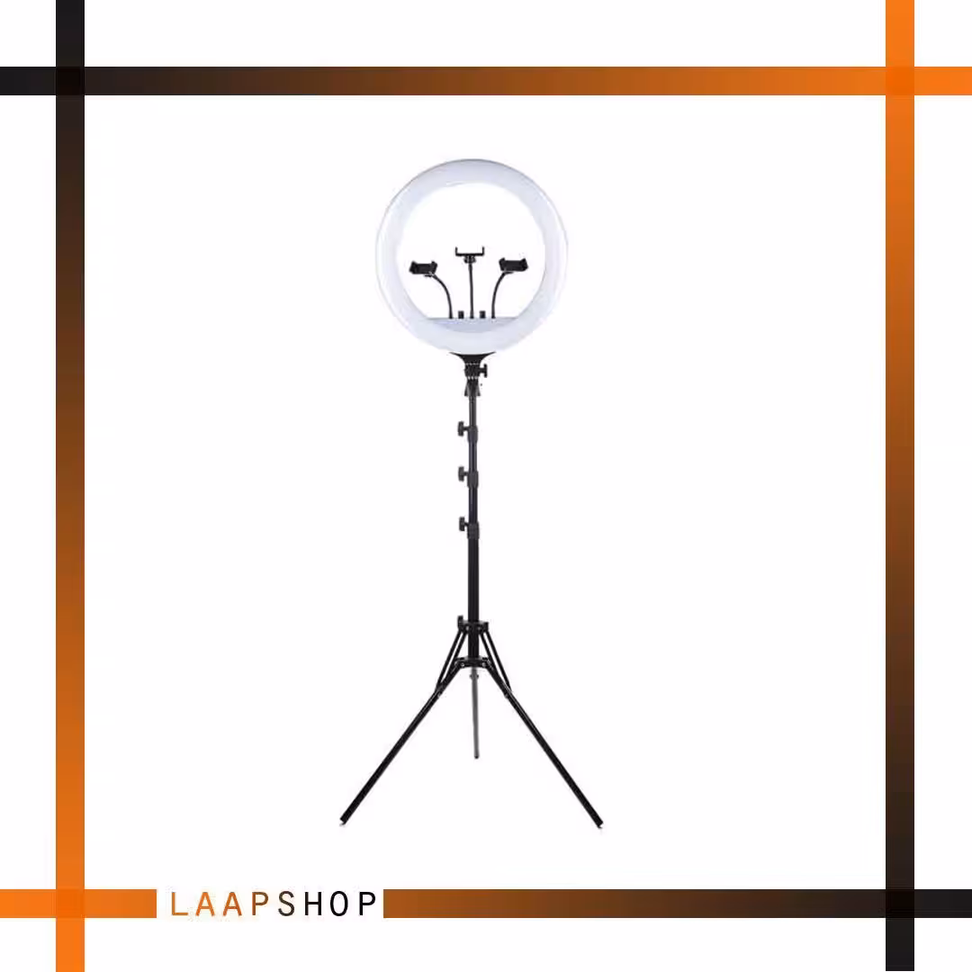 رینگ لایت عکاسی سایز 45 مدل HQ-18 همراه با پایه