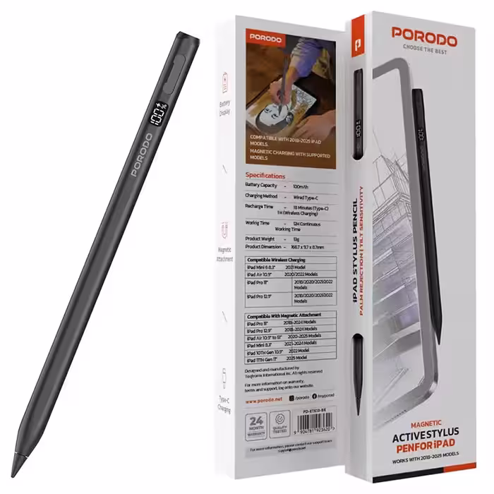 قلم هوشمند دیجیتالی پرودو مدل porodo Active Stylus Pen For ipad