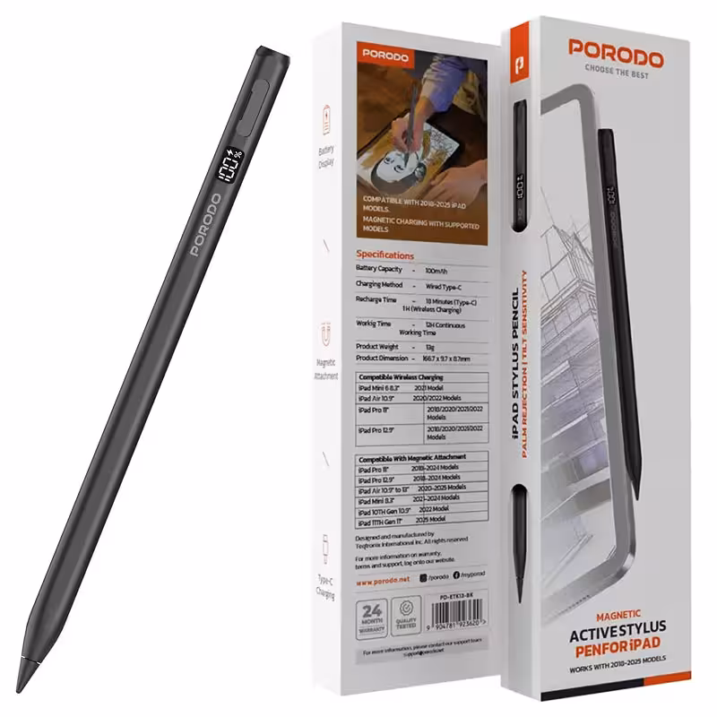 قلم هوشمند دیجیتالی پرودو مدل porodo Active Stylus Pen For ipad