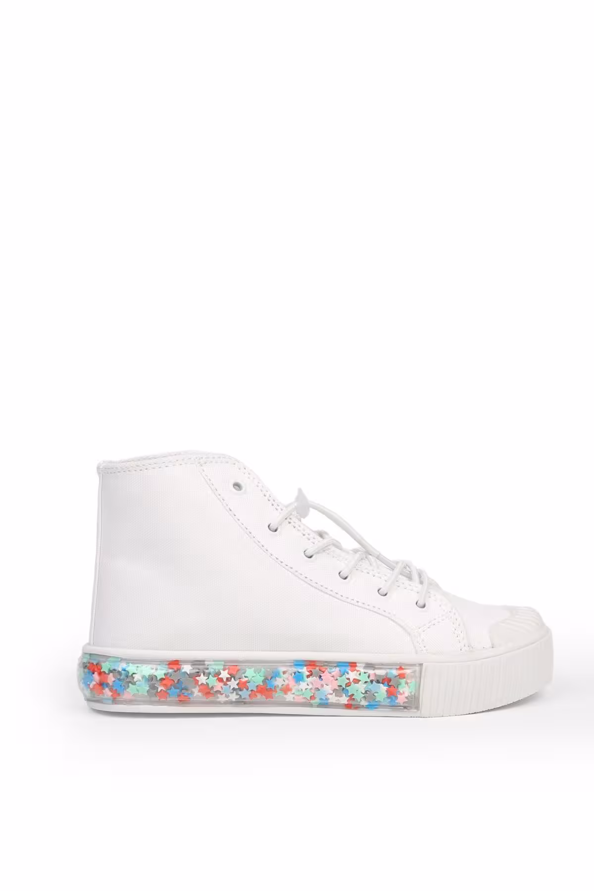 اسنیکر دخترانه و پسرانه بچگانه آب نبات ستاره ای رنگارنگ BEAD WHITE BINS BN Benetton