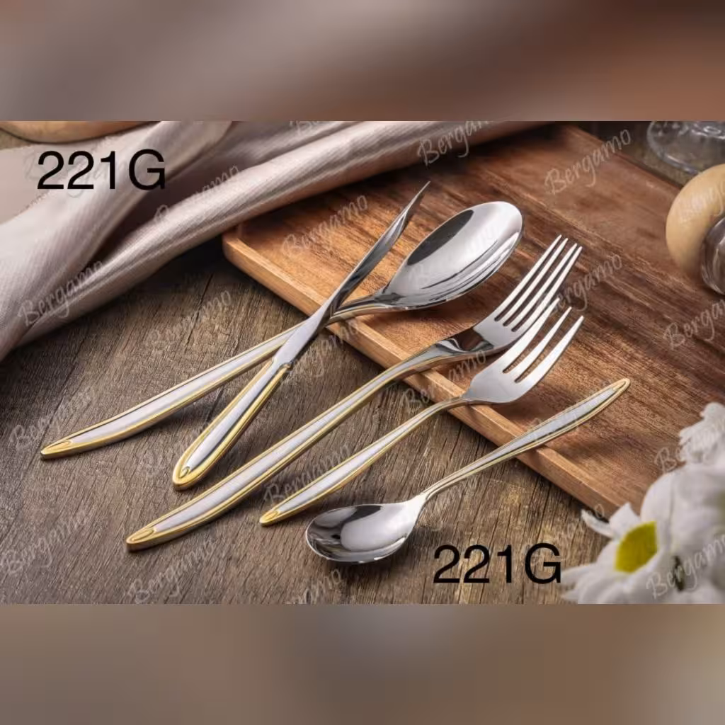 سرویس قاشق چنگال 160 پارچه برگامو مدل 221g