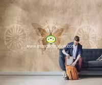 پوستردیواری سه بعدی پتینه پروانه لوکس کد vip040