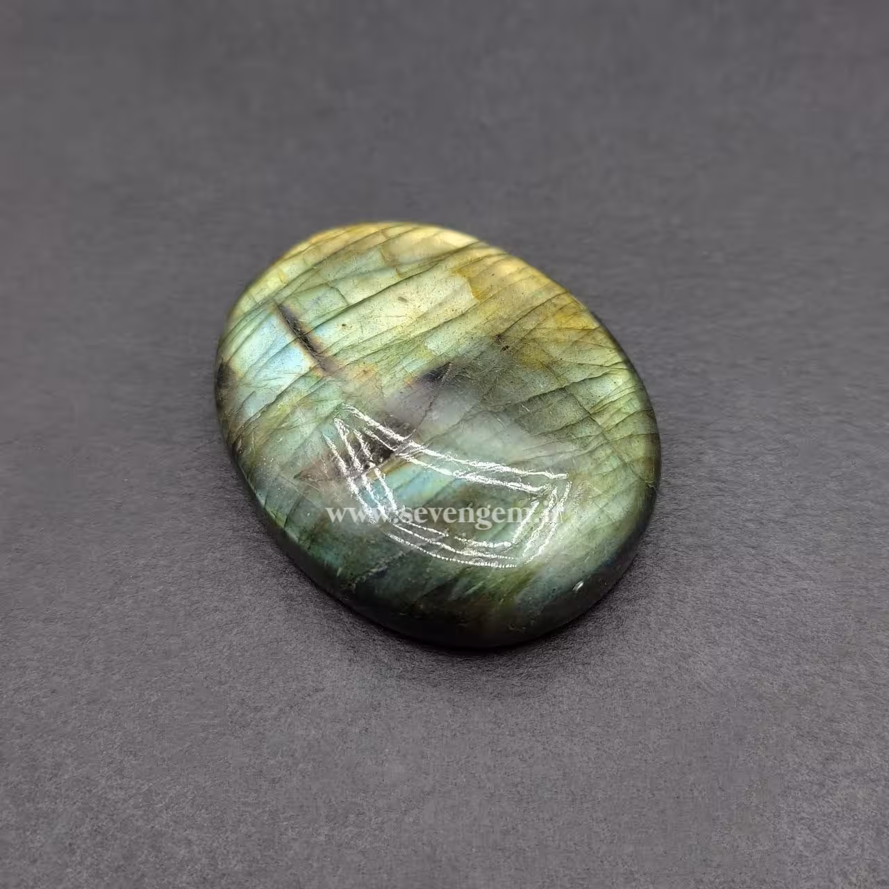 نگین سنگ لابرادوریت تراش بیضی (کدA206)