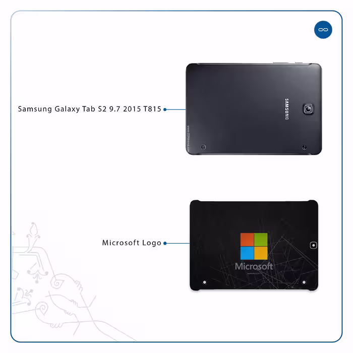 برچسب پوششی ماهوت مدل Microsoft-Logo مناسب برای تبلت سامسونگ Galaxy Tab S2 9.7 2015 T815