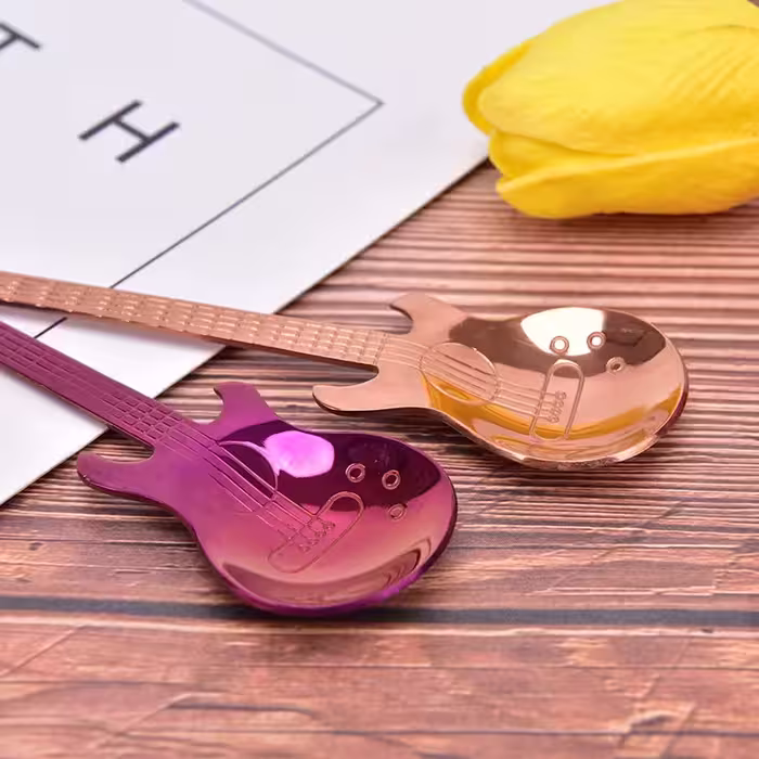 قاشق چای خوری مدل گیتار بسته 4 عددی