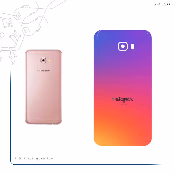 برچسب پوششی ماهوت مدل Instagram مناسب برای گوشی موبایل سامسونگ Galaxy C7 Pro