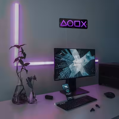 چراغ دیواری نئون دیزاین مدل Ps-Keys-BL_PR