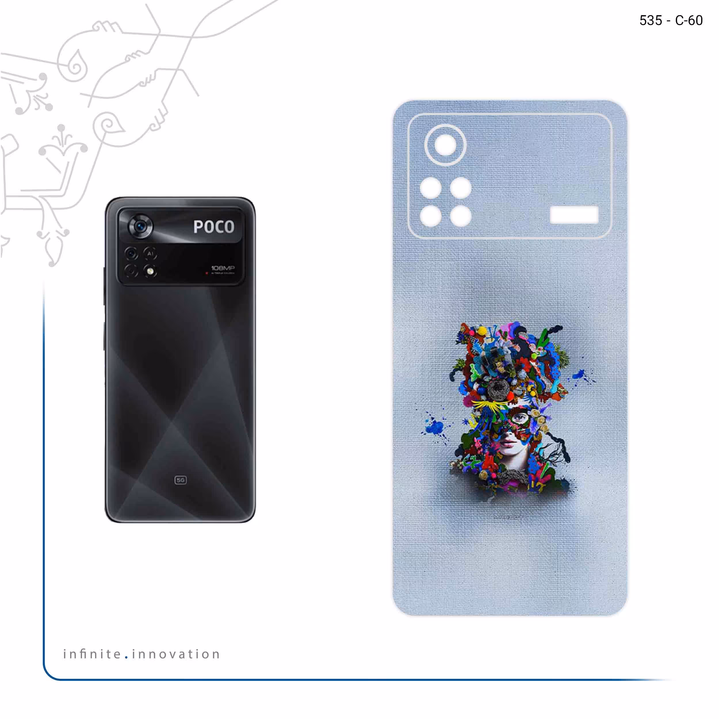 برچسب پوششی ماهوت مدل Collage of surreal Portrait of Women 4 مناسب برای گوشی موبایل شیائومی Poco X4 Pro 5G