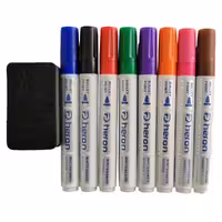 ماژیک وایت برد پلیکان مدل هرون به همراه تخته پاک کن بسته 8 عددی