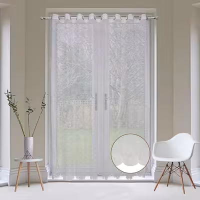 پرده نوین دکور سیاناو مدل تور دایره ای سایز 280 × 300 سانتی متر