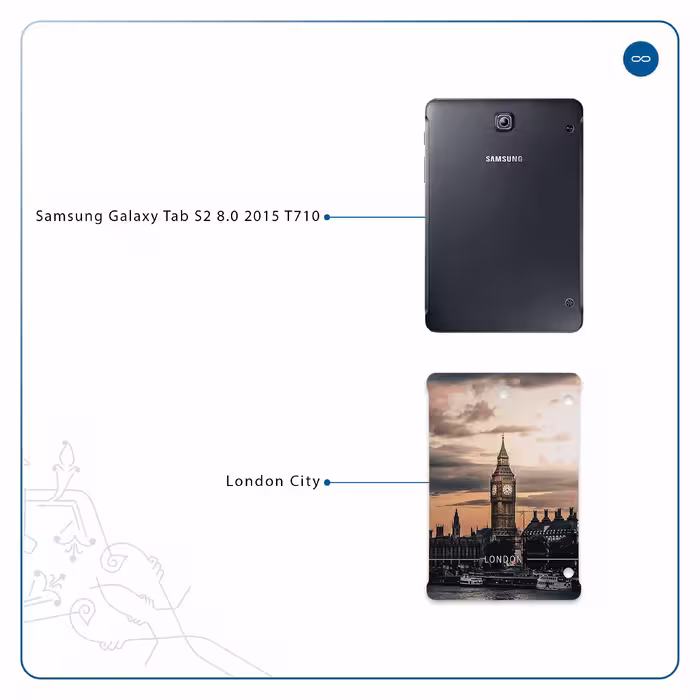 برچسب پوششی ماهوت مدل London City مناسب برای تبلت سامسونگ Galaxy Tab S2 8.0 2015 T710