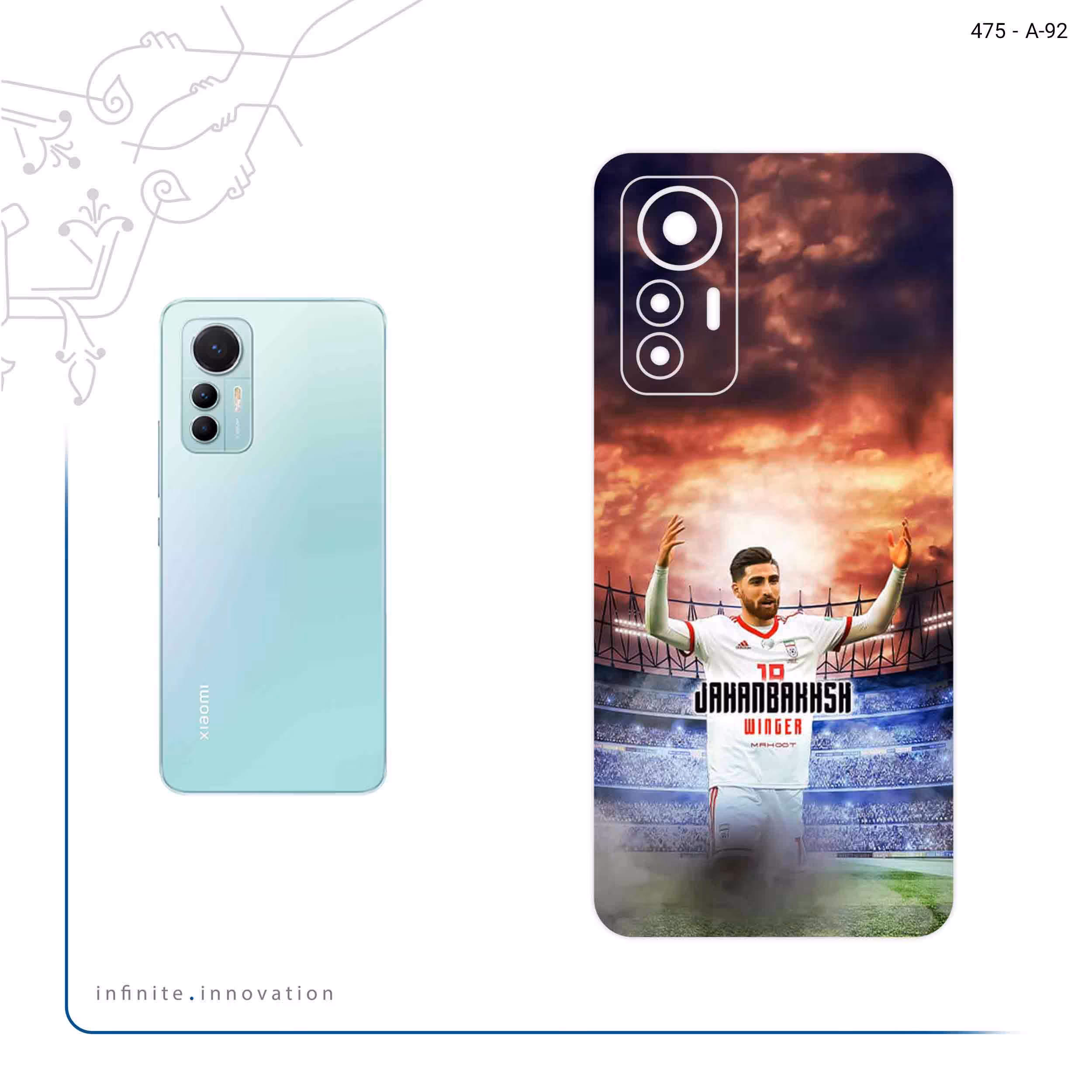 برچسب پوششی ماهوت مدل Alireza Jahanbakhsh مناسب برای گوشی موبایل شیائومی 12 Lite