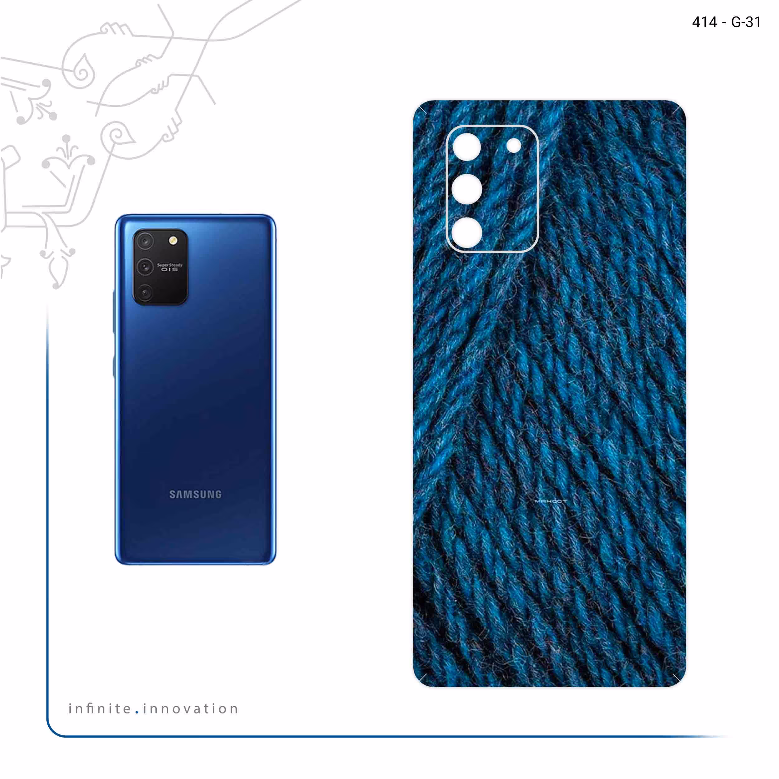 برچسب پوششی ماهوت مدل Fabric Texture 1 مناسب برای گوشی موبایل سامسونگ Galaxy S10 Lite