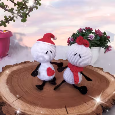 عروسک بافتنی مدل بیگلی میگلی زوج عاشق کد 60296 مجموعه 2 عددی