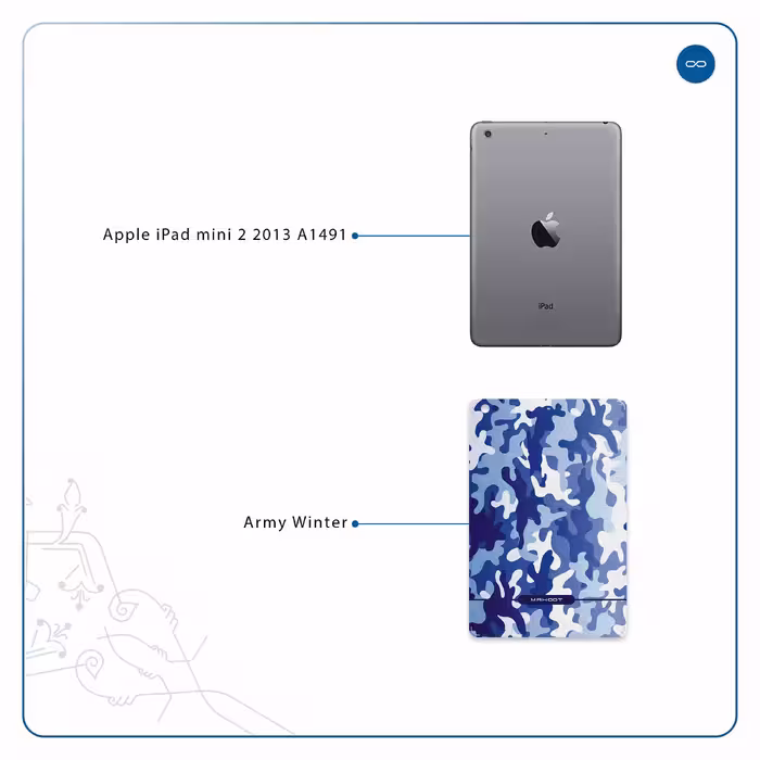 برچسب پوششی ماهوت مدل Army-Winter مناسب برای تبلت اپل iPad mini 2 2013 A1491