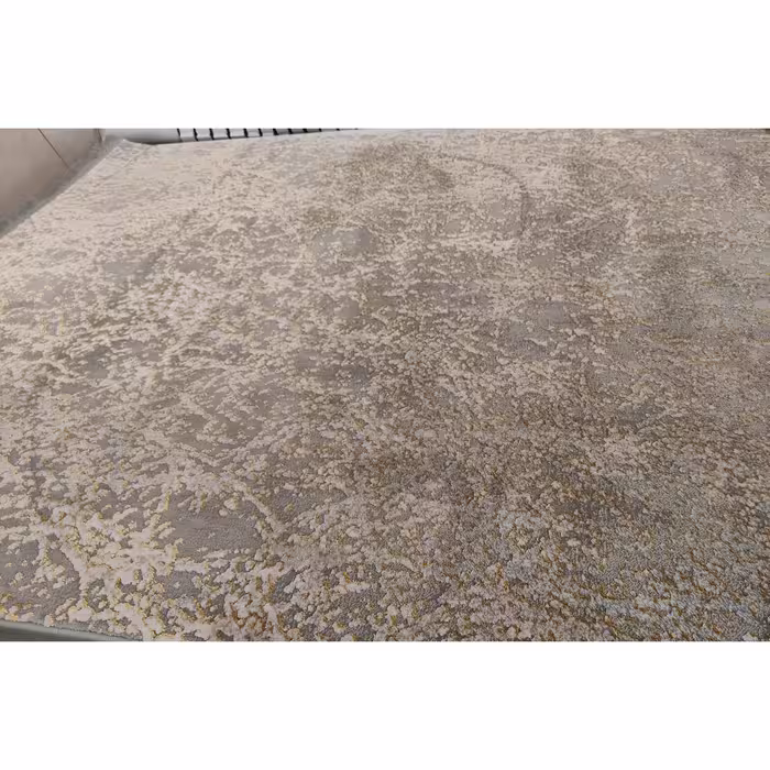 فرش ماشینی زمرد مشهد طرح پتینه مدل AN013 زمینه نقره ای