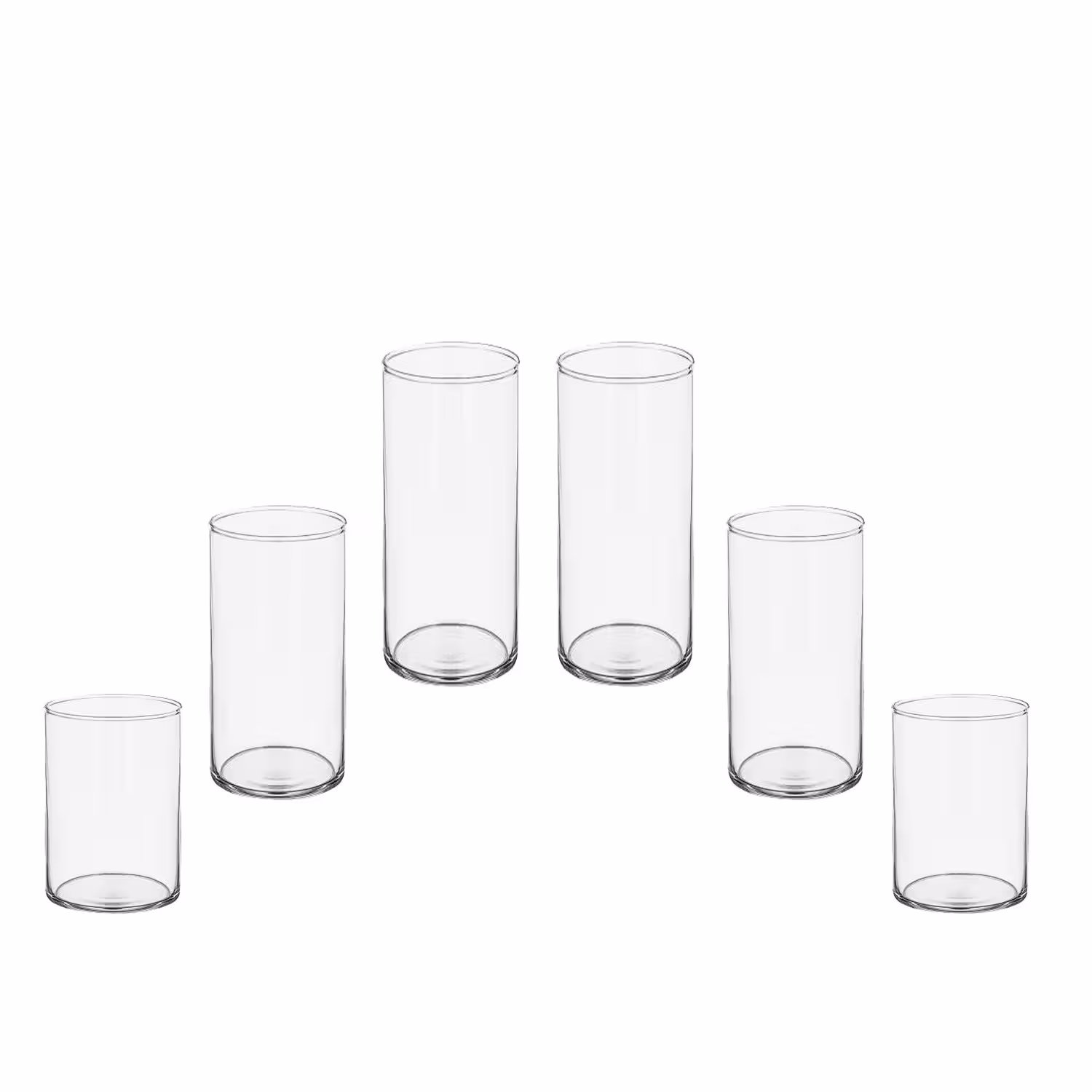 ست هفت سین شیشه ای  6 پارچه -  دهانه 8 سانت (پس کرایه)