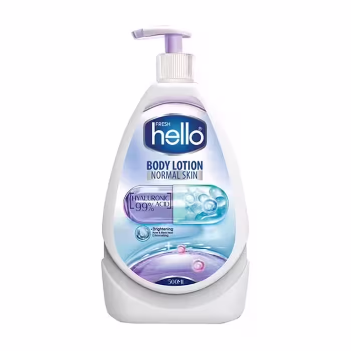 لوسیون بدن پمپی هلو فرش مناسب پوست نرمال حجم 500 میلی لیتر | hello fresh Body lotion suitable for normal skin, volume 500 ml
