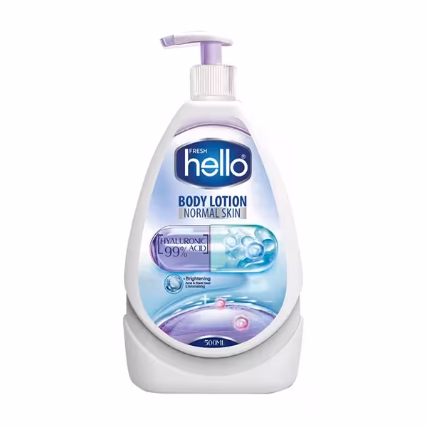 لوسیون بدن پمپی هلو فرش مناسب پوست نرمال حجم 500 میلی لیتر | hello fresh Body lotion suitable for normal skin, volume 500 ml