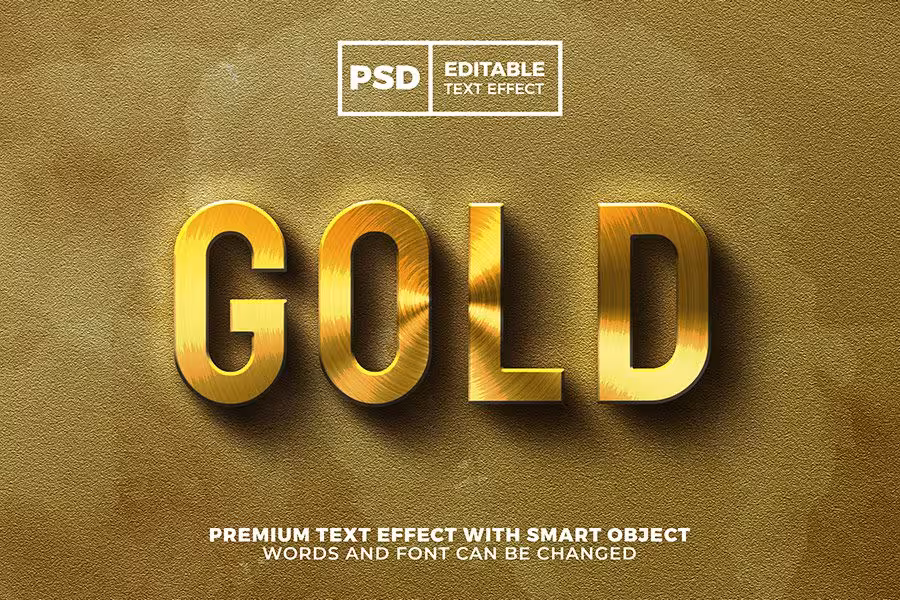 افکت طلایی متن برای فتوشاپ
