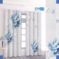 پرده تصویری طرح گلبرگ ابی برند پرنا