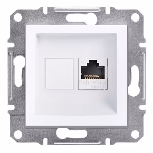 Asfora – سوکت شبکه تکی – RJ45 – سفید – cat6 – بدون کادر – UTP