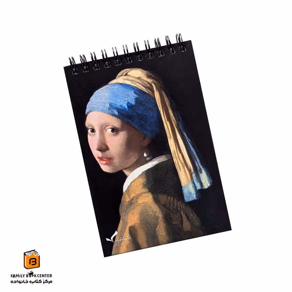 دفترچه یادداشت 60 برگ سری Portrait دختری با گوشواره مروارید