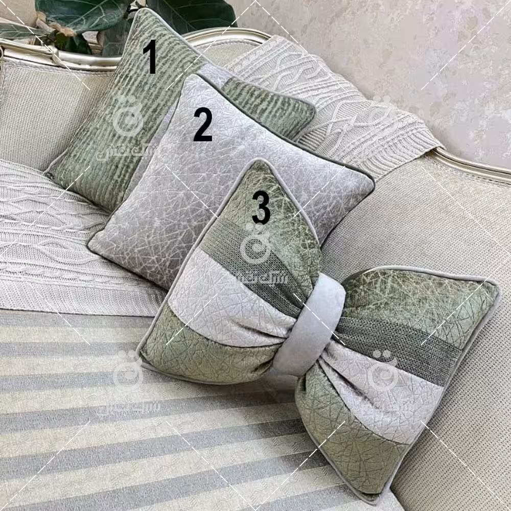 کاور کوسن مخمل طرح شهرزاد کد 9 (طوسی روشن و سدری)