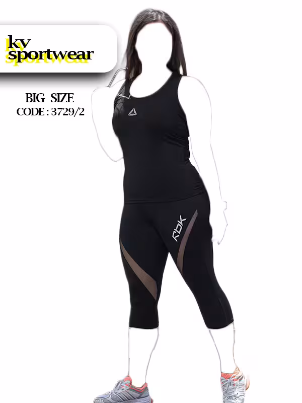 ست تاپ شلوارک ورزشی سایز بزرگ زنانه Reebok کد 003