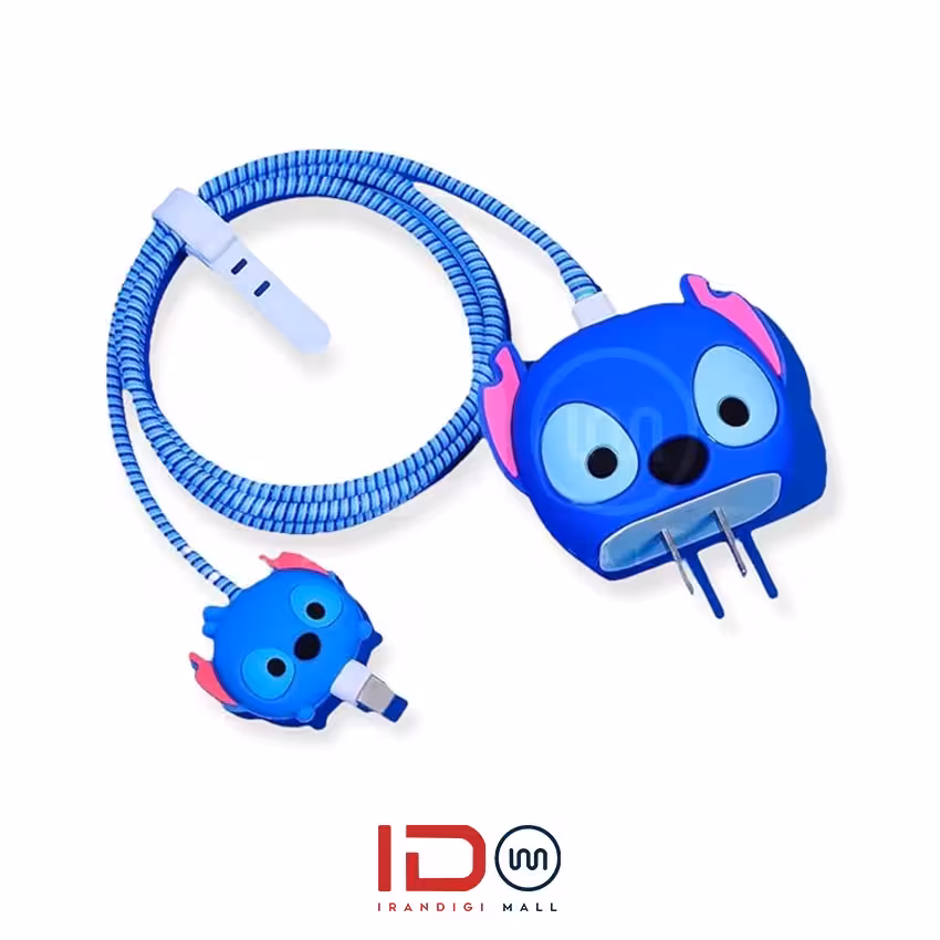 کاور و محافظ سیلیکونی اورجینال شارژر گوشی موبایل اپل مدل 20 وات 3 پین طرح استیچ