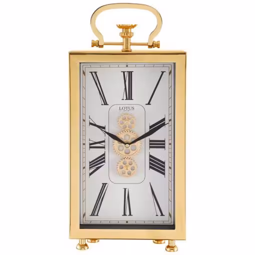 ساعت رومیزی چرخ دنده ای مدل MONROVIA کد TC-802 رنگ SILVER/WH و GOLD/WH