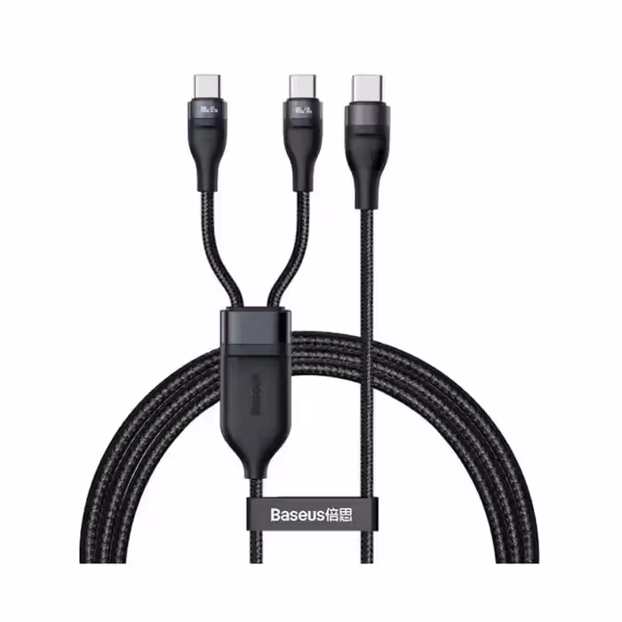 کابل شارژ دوکاره باسئوس Type-C به Type-C مدل Flash Series طول 1.5 متر 100 وات