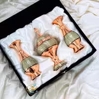 ست هدیه خاتم کاری گلدان و شکلات خوری با جعبه مخمل