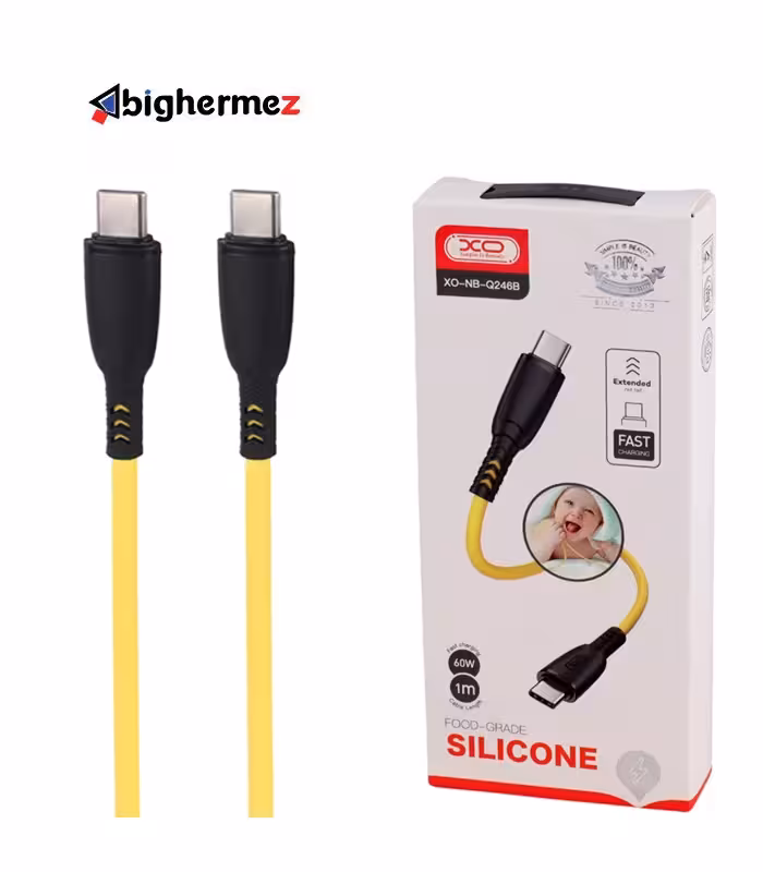 کابل شارژ دوسر TYPE-C 60W ایکس او مدل XO-NB-Q246B طول 1 متر
