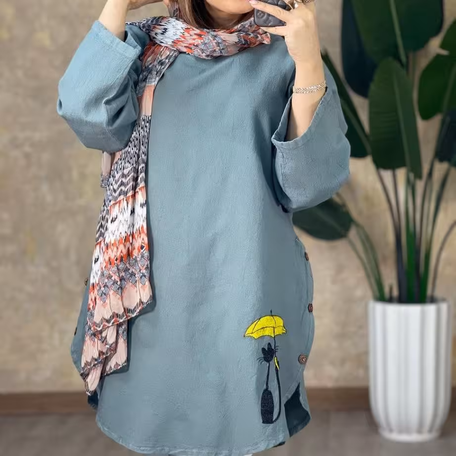 مانتو بغل دکمه گربه
