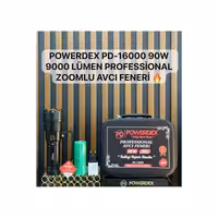 چراغ قوه حرفه‌ای Powerdex PD-16000 | توان 90 وات | شدت روشنایی 9000 لومن | قابلیت زوم | برد بلند و قدرتمند | طراحی مقاوم و مناسب شکار | مدل جدید و بسیار قوی | مناسب برای استفاده حرفه‌ای، سفر و کمپینگ