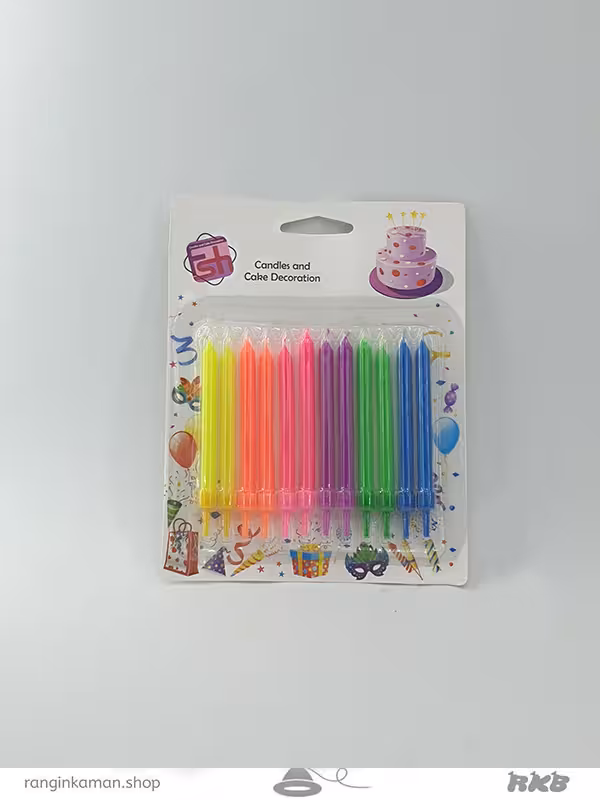 شمع خلالی 12 عددی رنگی