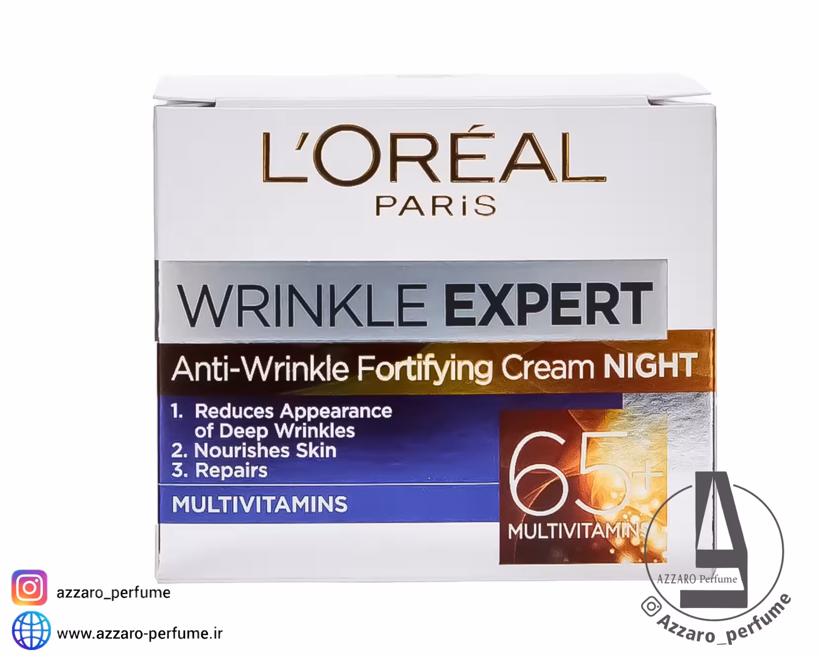 کرم شب ضد چروک و تغذیه کننده مولتی ویتامین لورال Wrinkle Expert  65 حجم 50میل