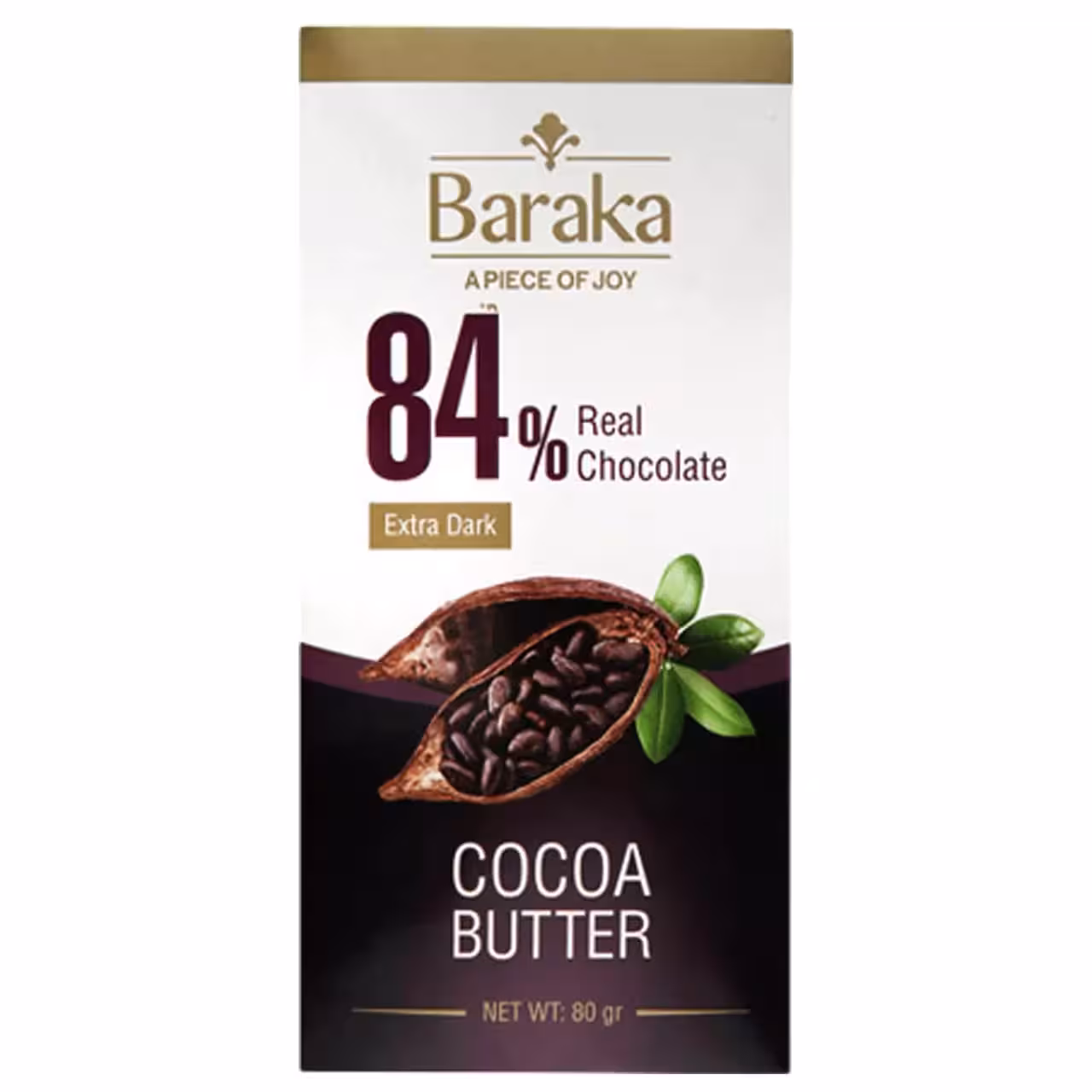 شکلات تلخ 84 درصد باراکا – 80 گرم
