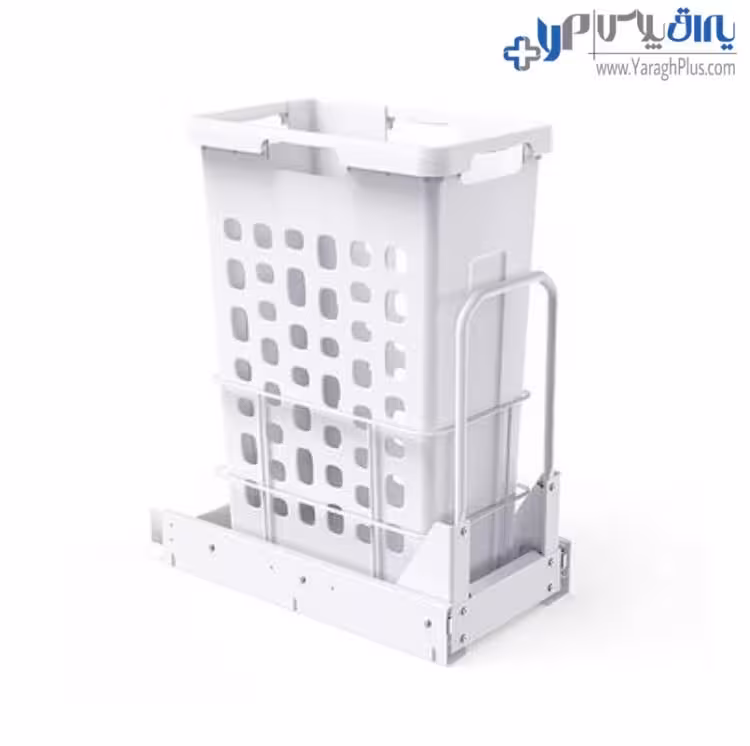 سبد البسه چرک کف ریل آرام بند با قابلیت نصب روی درب ملونی