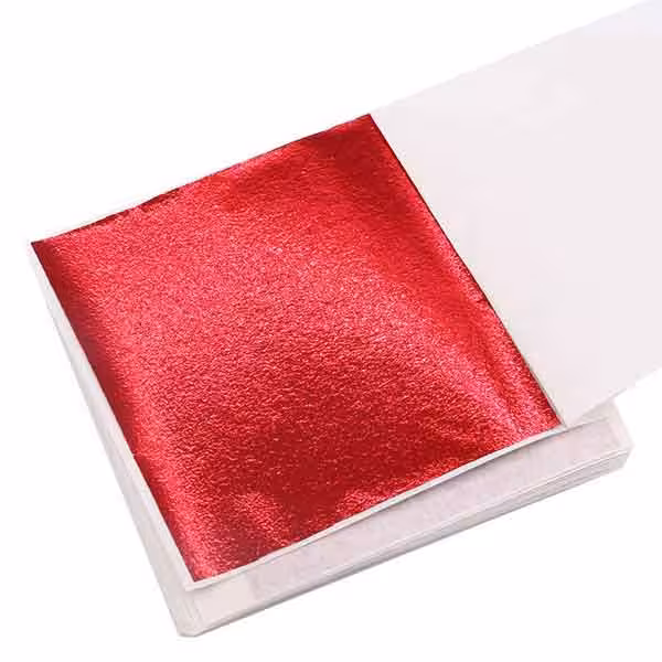 ورق طلا رنگی (قرمز طلایی) ابعاد 15*13 سانتیمتر